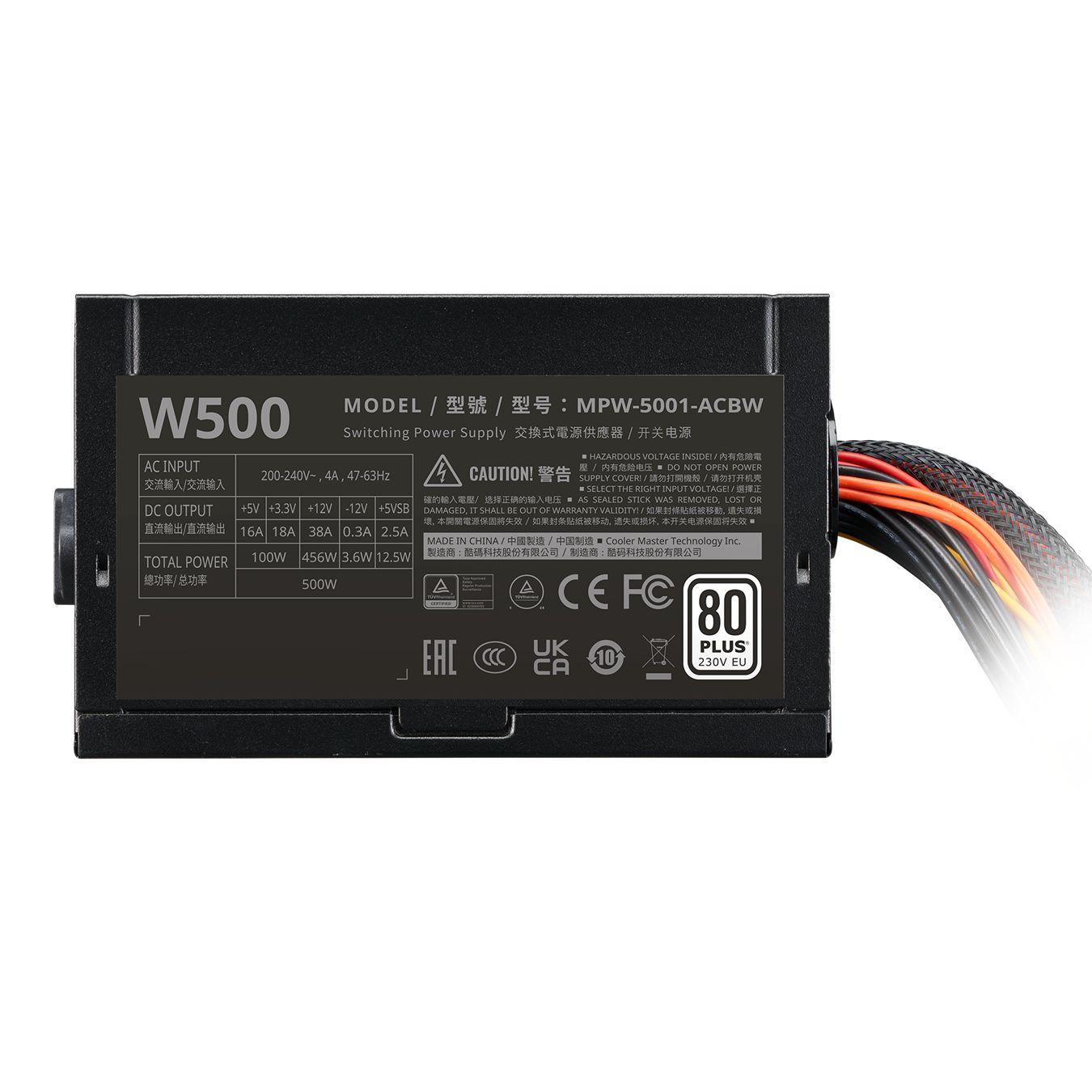 Блок питания CoolerMaster Elite NEX W500 230V Active PFC КПД > 85% MPW-5001-ACBW-BEU