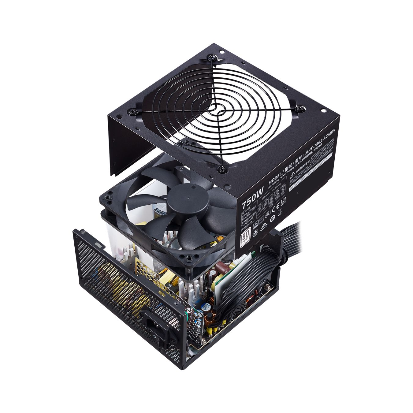 Блок питания CoolerMaster MWE 750 WHITE V2 750W 240V Active PFC, КПД >85% MPE-7501-ACABW-EU