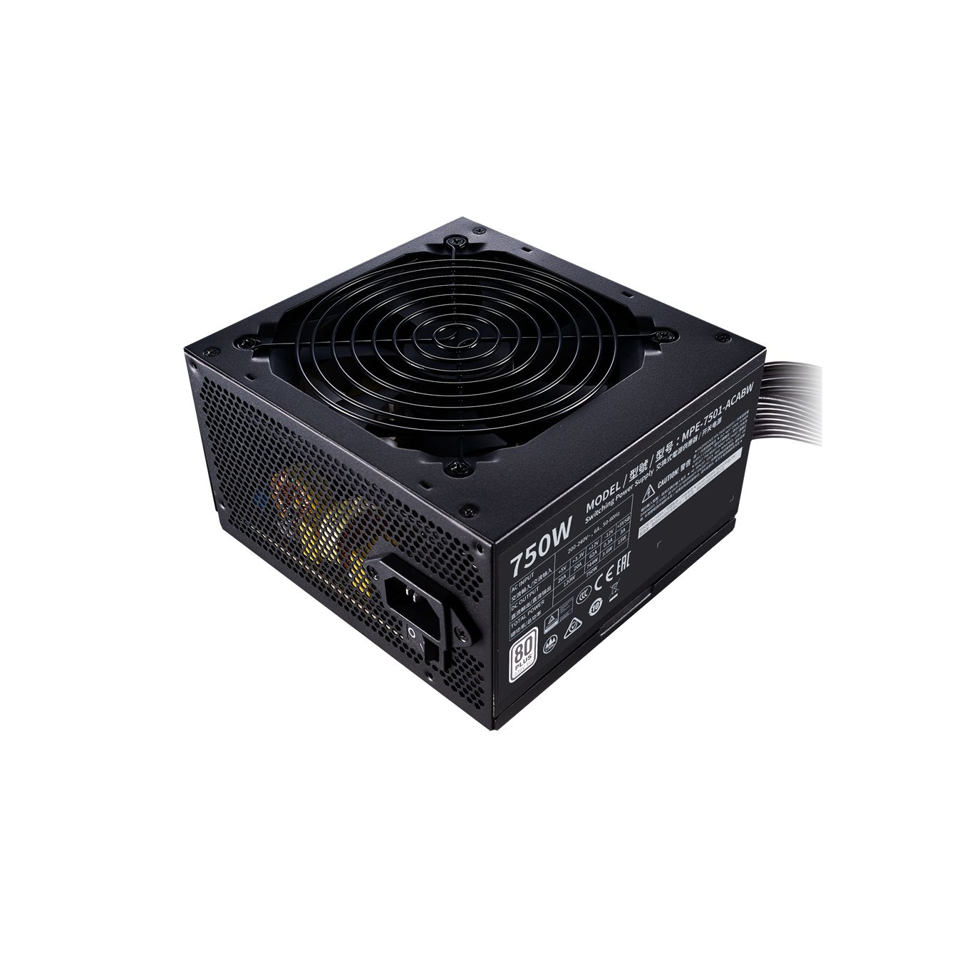 Блок питания CoolerMaster MWE 750 WHITE V2 750W 240V Active PFC, КПД >85% MPE-7501-ACABW-EU