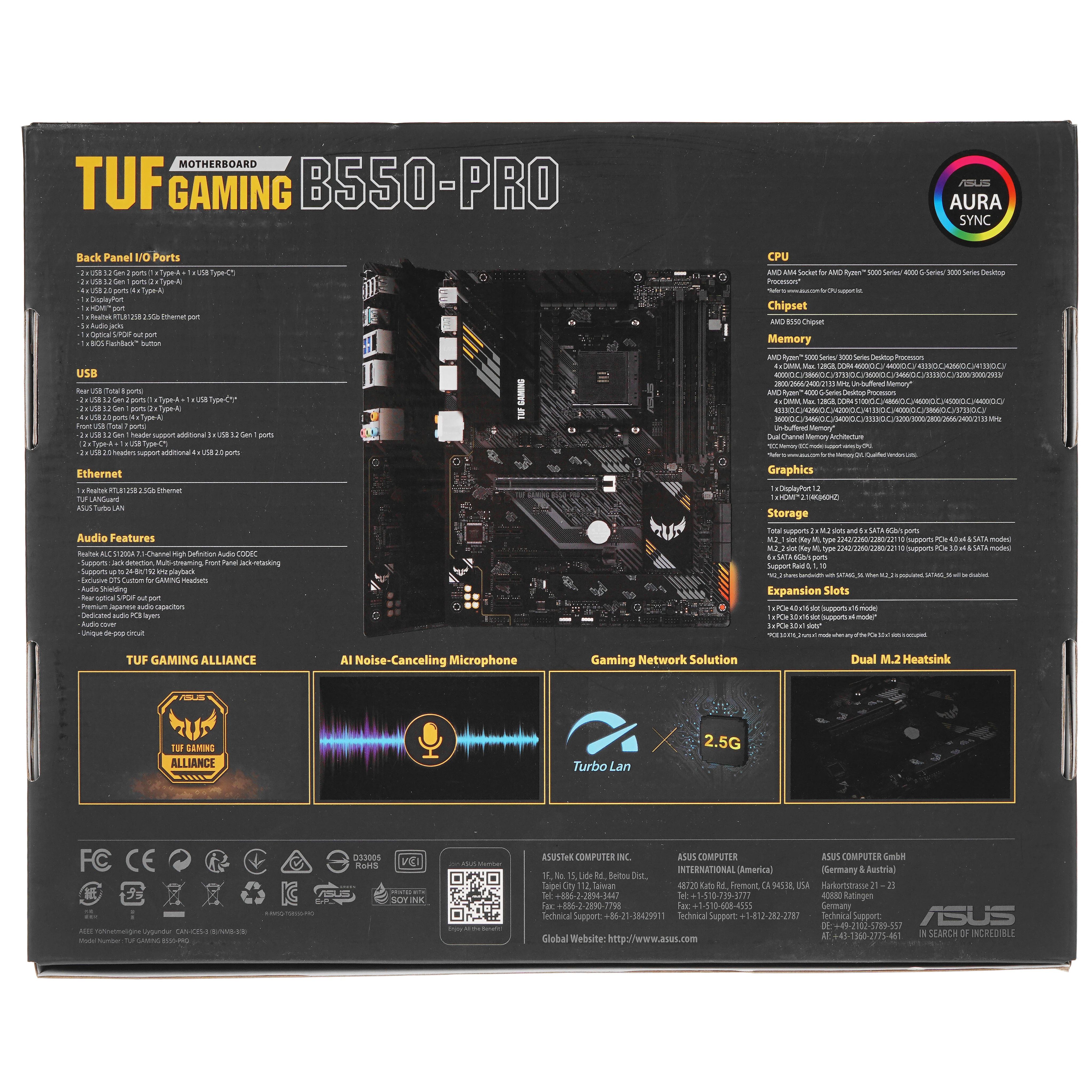 Материнская плата Asus TUF GAMING B550-PRO DDR4
