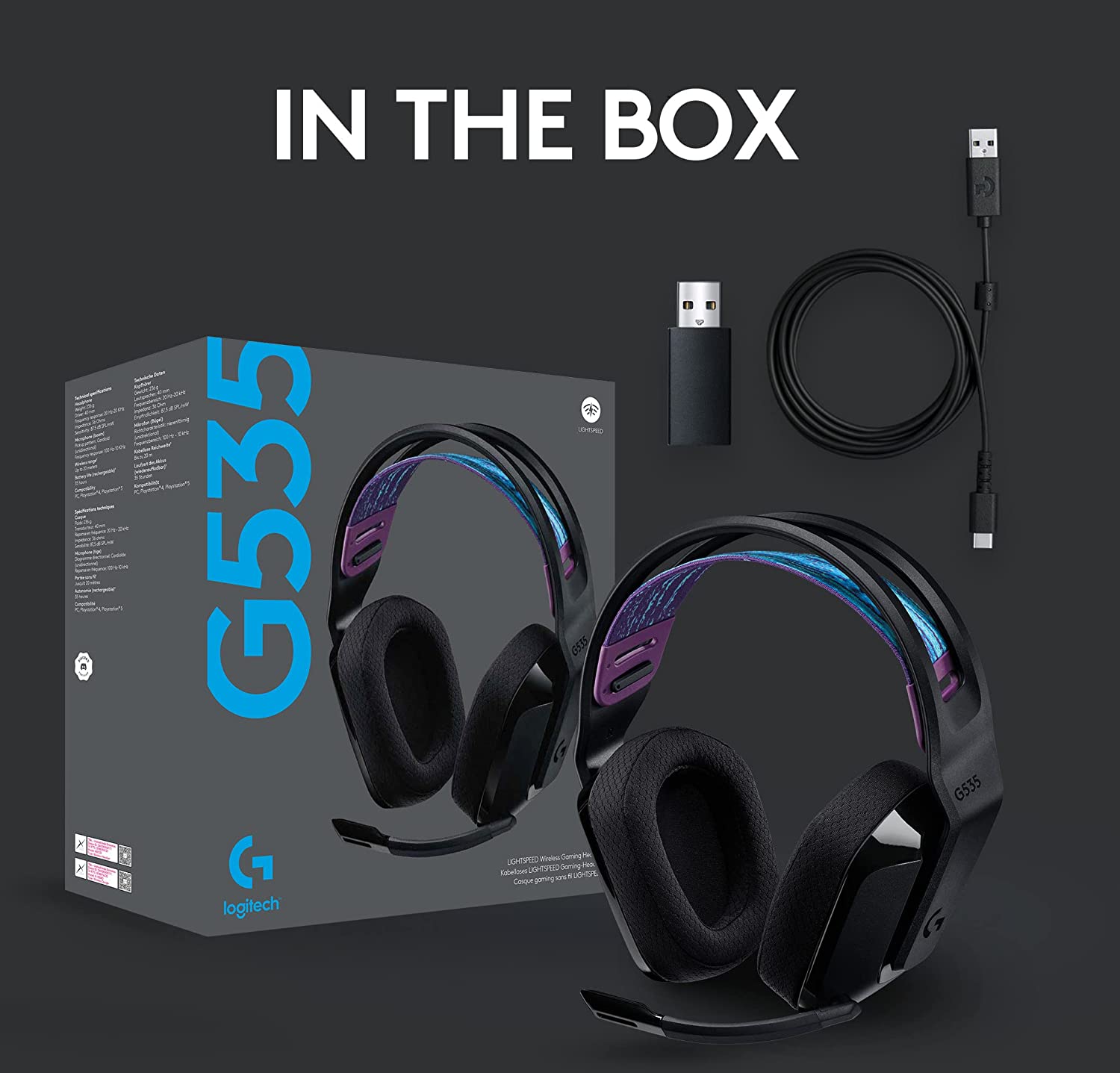 Logitech G535 Lightspeed Wireless черный