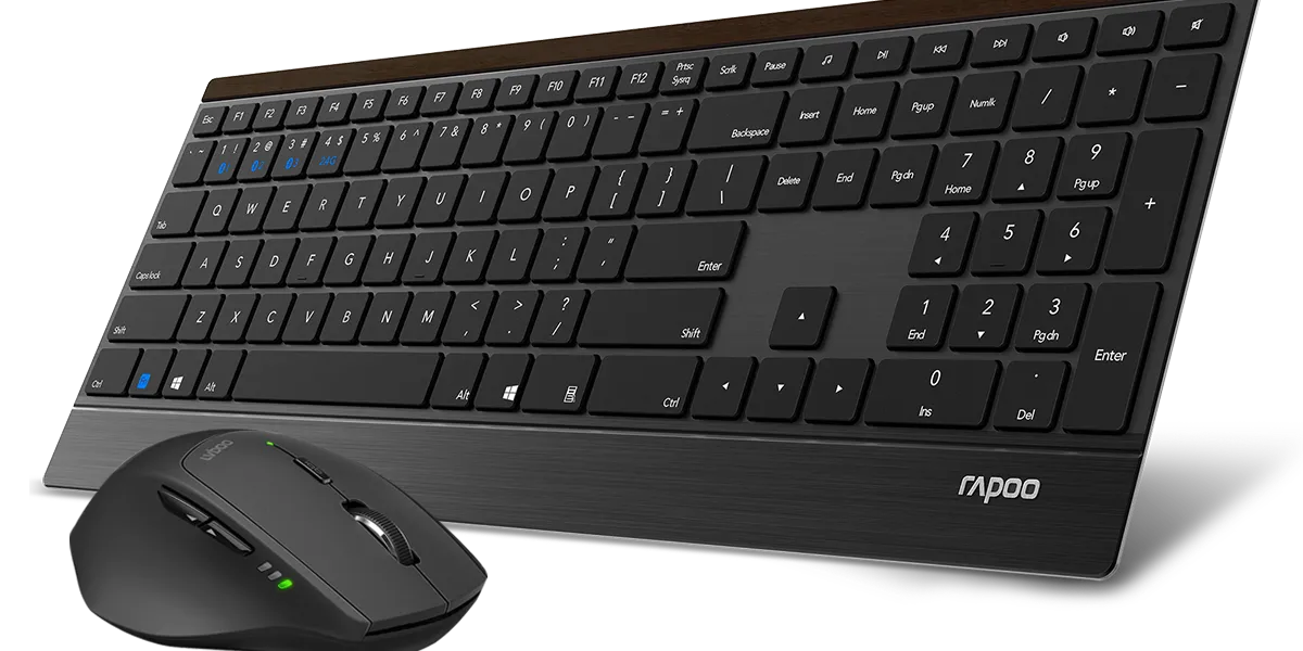 Комплект клавиатура + мышь Rapoo 9500M Черный