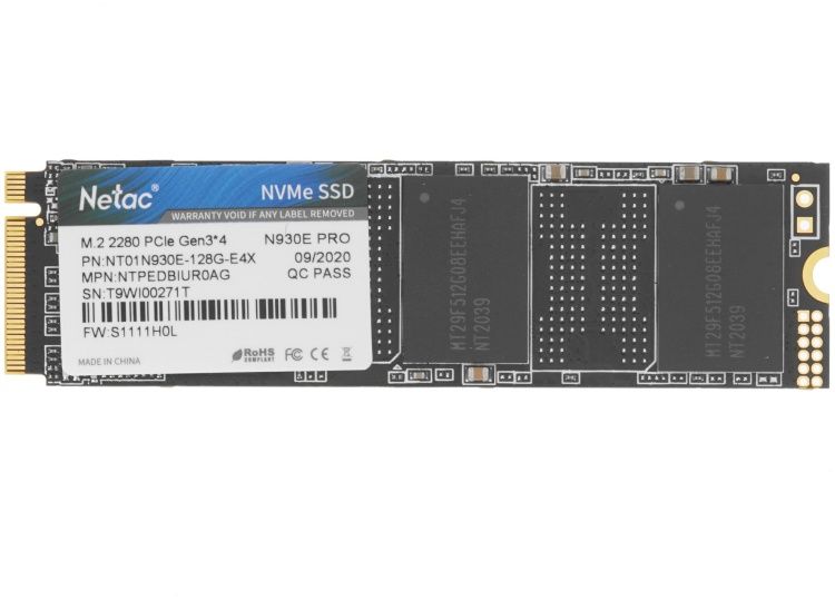 SSD накопитель Netac NT01N930E-128G-E4X