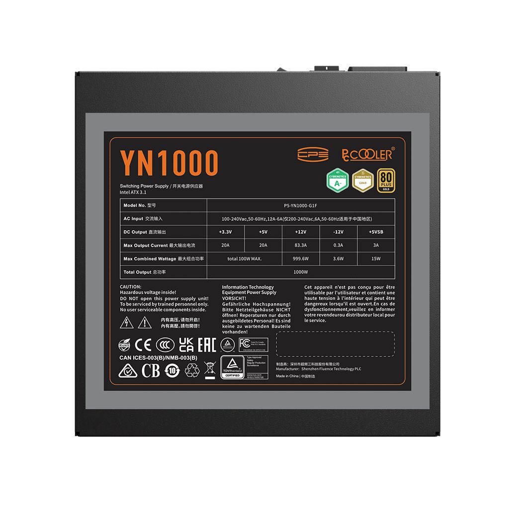 Блок питания PCCooler YN1000 1000W Modular 80+ GOLD Fan
